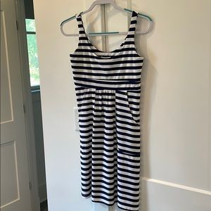 Jude Connally Navy and White Striped Dress